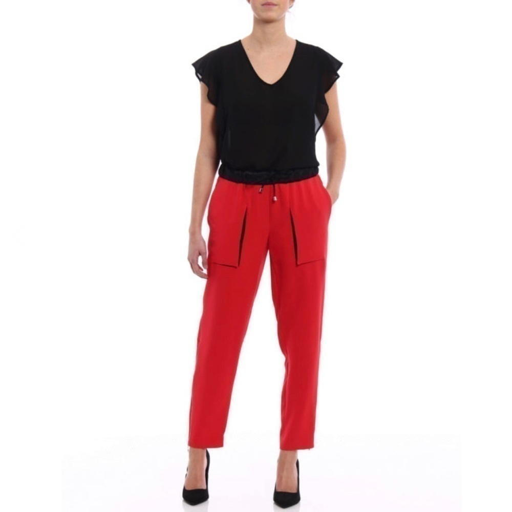 New Giorgio Armani Red Silk Trousers Pants Italy US 4 or 6 Small